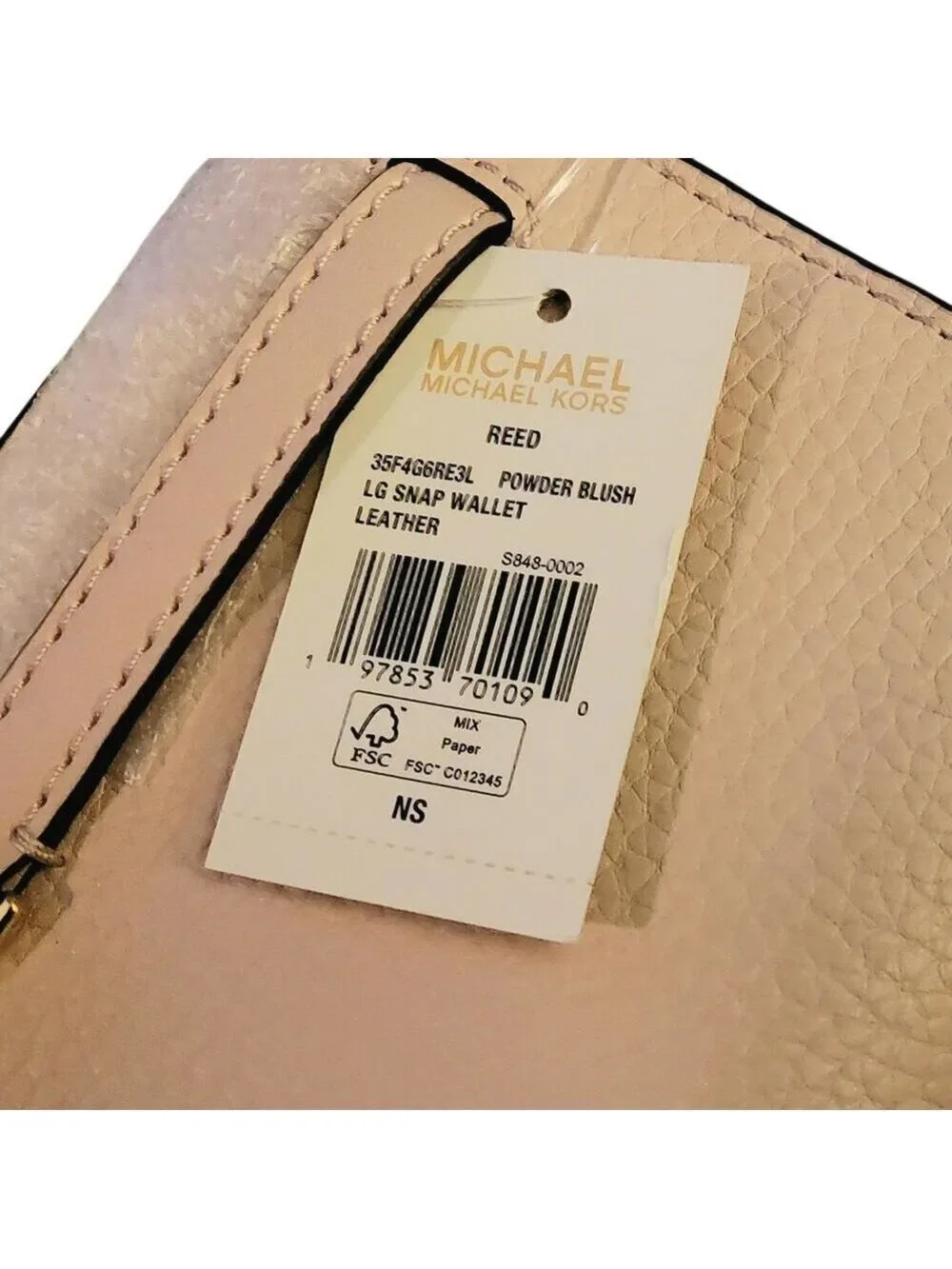Michael Kors Large Pebbled Leather Wallet Pink Powder Blush